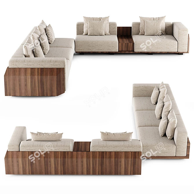 Modern Hideaway Sofa: Vray Render 3D model image 2