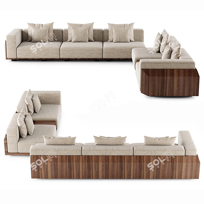 Modern Hideaway Sofa: Vray Render 3D model image 3