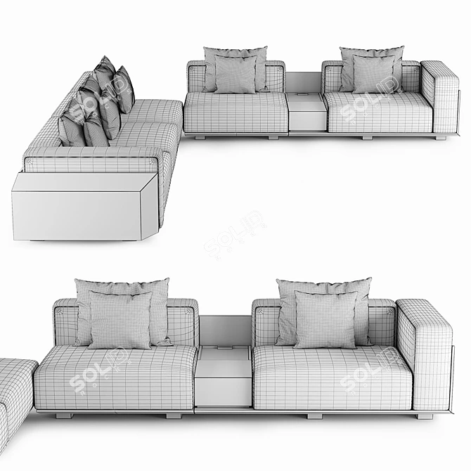 Modern Hideaway Sofa: Vray Render 3D model image 5