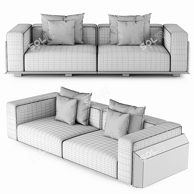 Space-Saving Hideway Sofa Design 3D model image 5