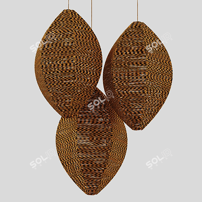  Wicker Lamp 3D Model Kit 3D model image 7