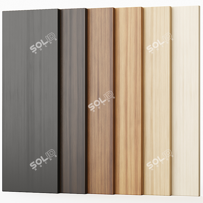 Oak Wood 6-Color Seamless Textures 3D model image 1