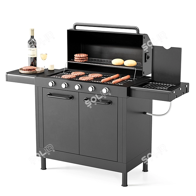 High-Quality Barbecue 3D Model 3D model image 1