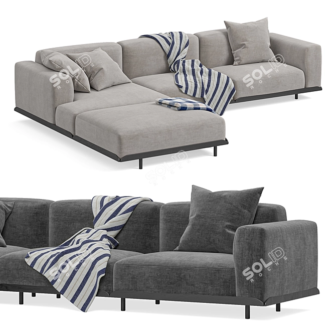 Elegant Arflex Claudine L Sofa 3D model image 1