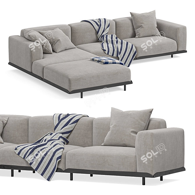 Elegant Arflex Claudine L Sofa 3D model image 2