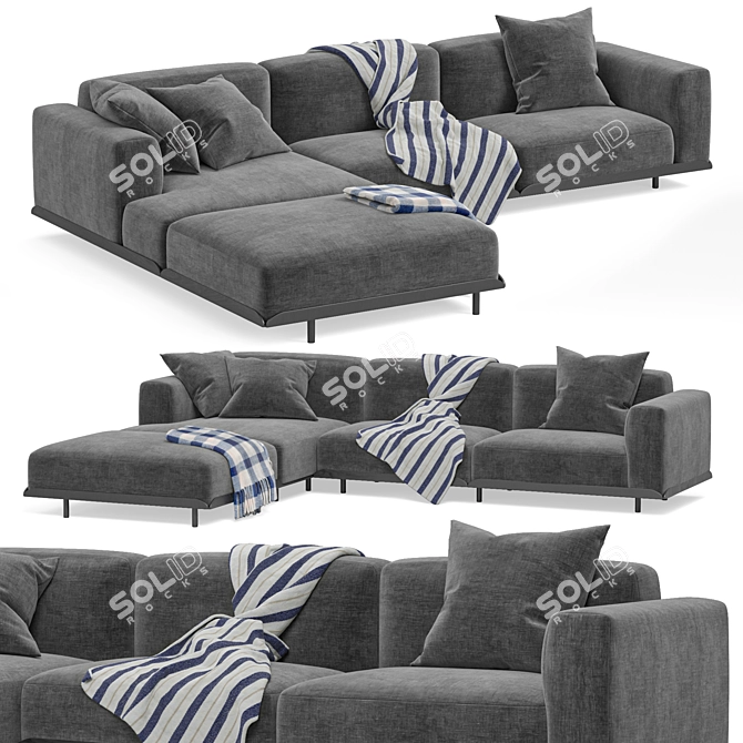 Elegant Arflex Claudine L Sofa 3D model image 4