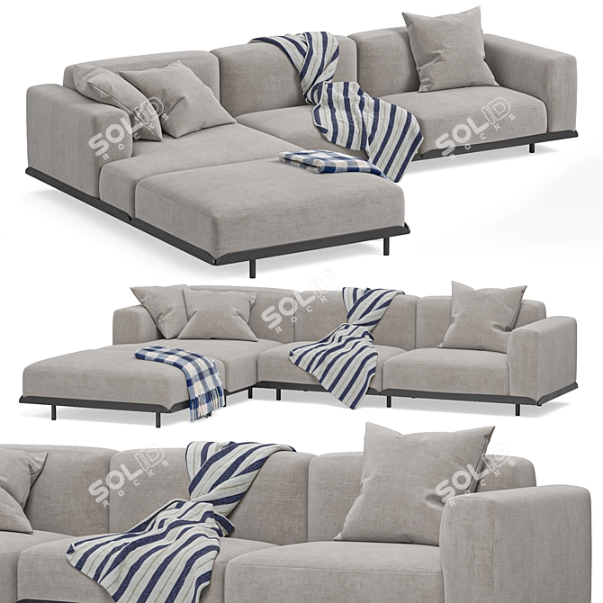 Elegant Arflex Claudine L Sofa 3D model image 5