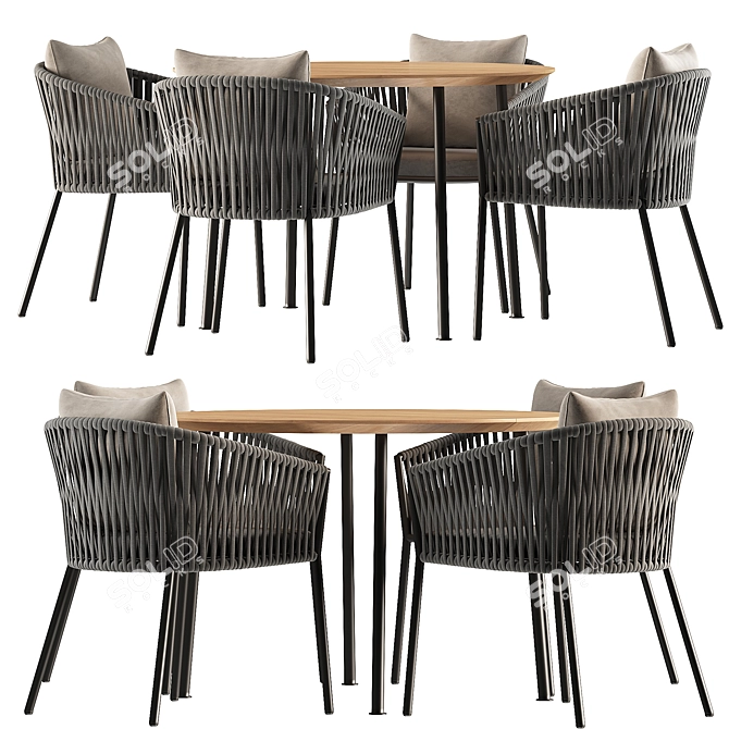  Modern Ethimo Porto Dining Set 3D model image 1