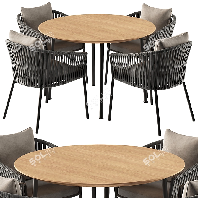  Modern Ethimo Porto Dining Set 3D model image 2