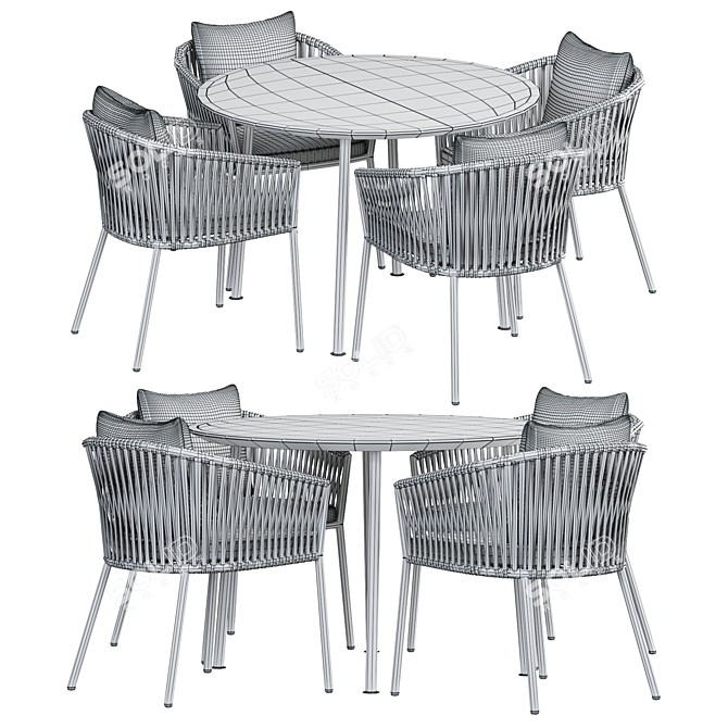  Modern Ethimo Porto Dining Set 3D model image 3