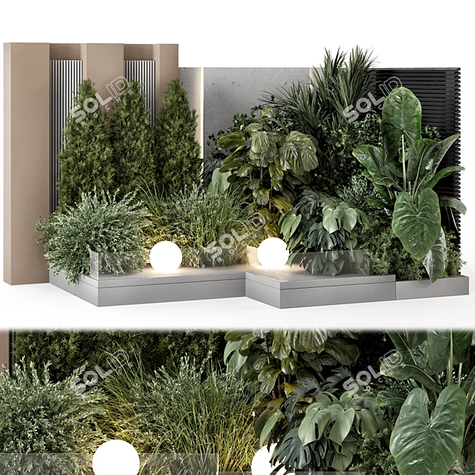 Lush Bush and Tree Set 3D model image 1