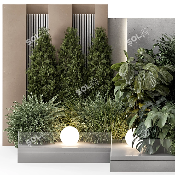 Lush Bush and Tree Set 3D model image 4