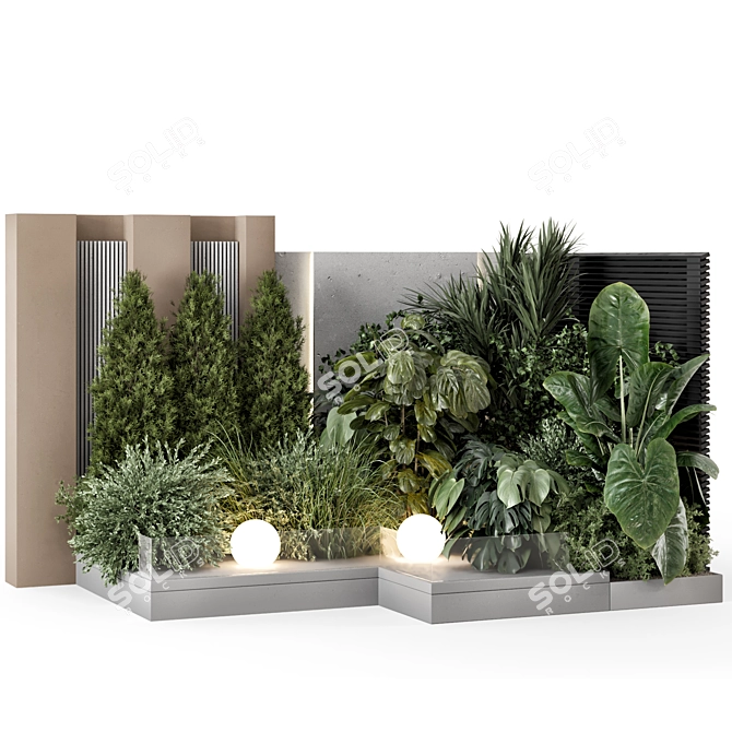 Lush Bush and Tree Set 3D model image 5