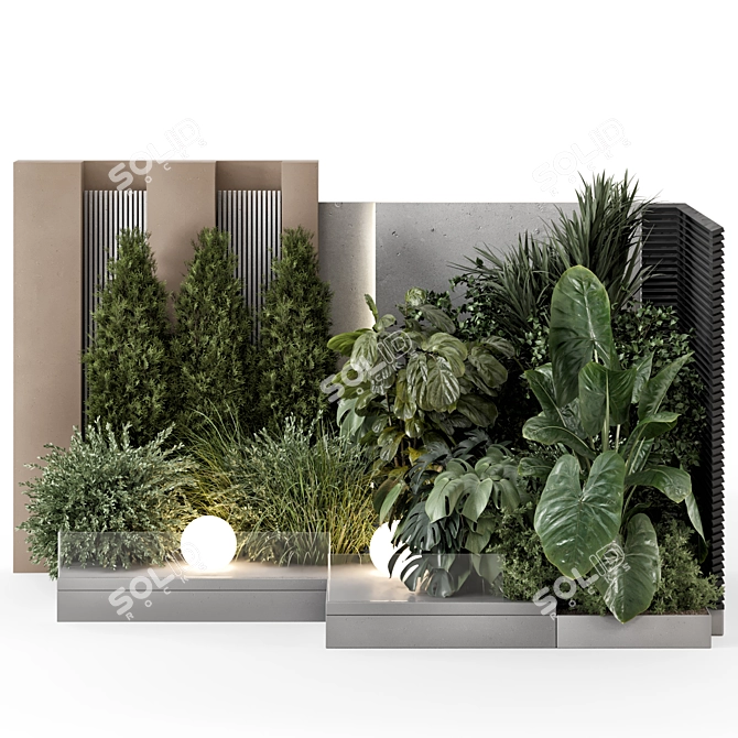 Lush Bush and Tree Set 3D model image 6