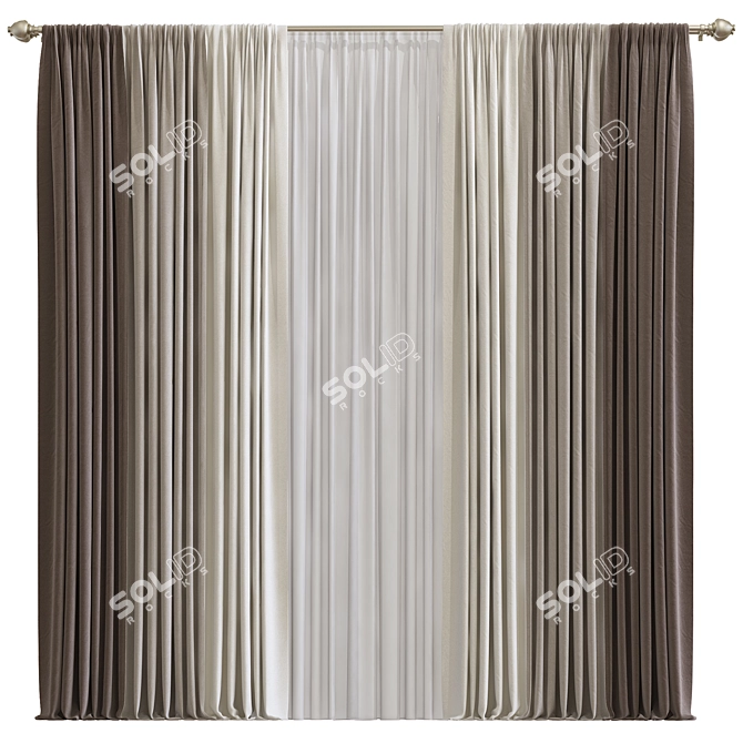 Folded Curtain Redesign 3D model image 1