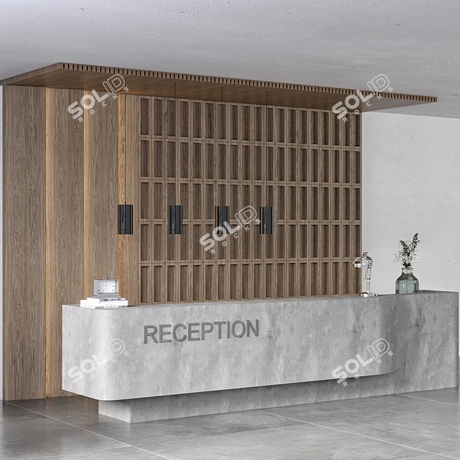 Versatile Modern Reception Desk 3D model image 4