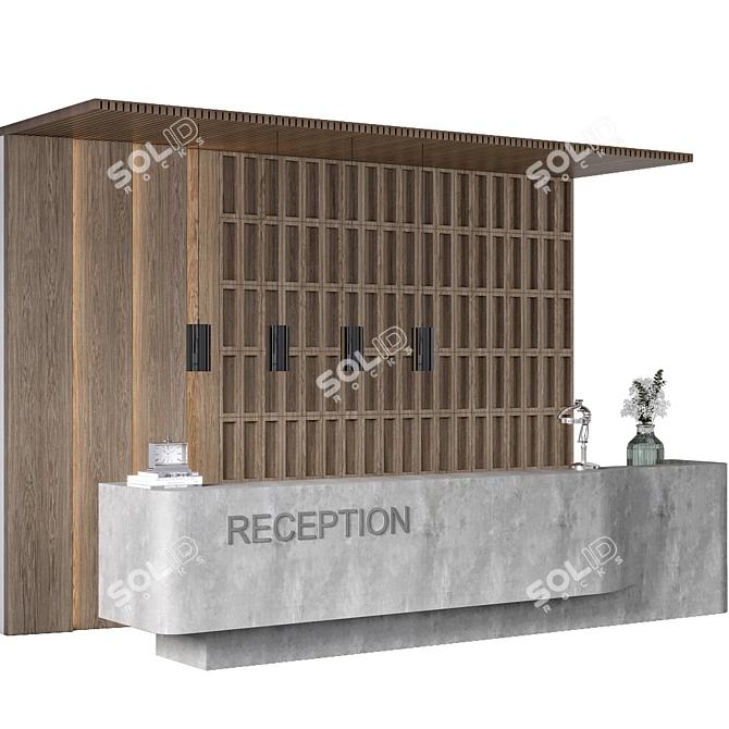 Versatile Modern Reception Desk 3D model image 5