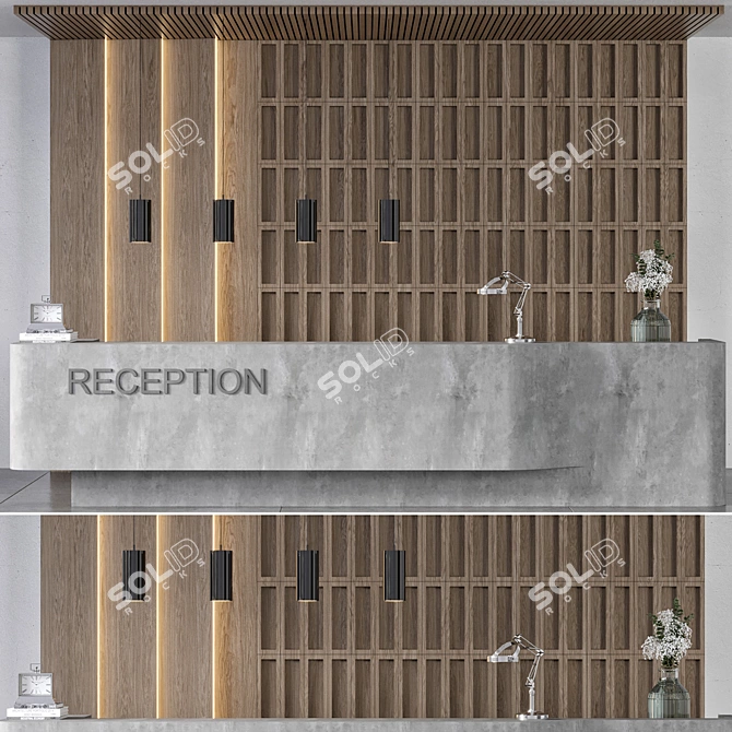 Versatile Modern Reception Desk 3D model image 6