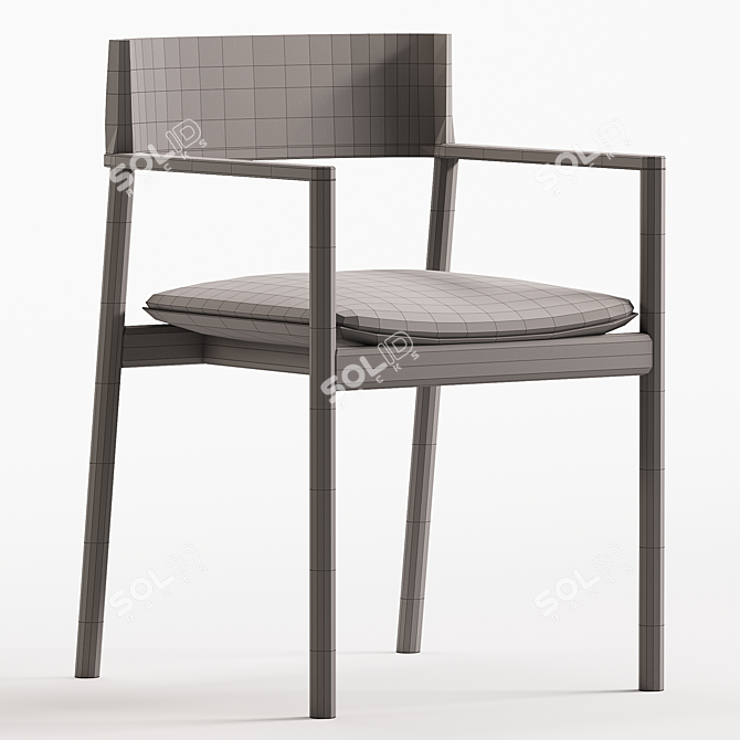 Elegant Ovo Benchmark Chair in Upholstered Gray 3D model image 6