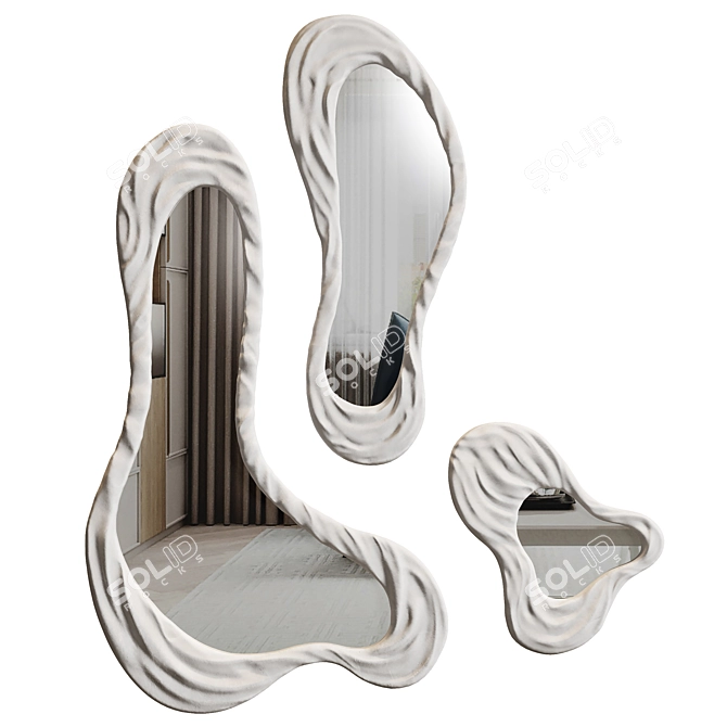 Reflection Duo Wall Mirrors Set 3D model image 1