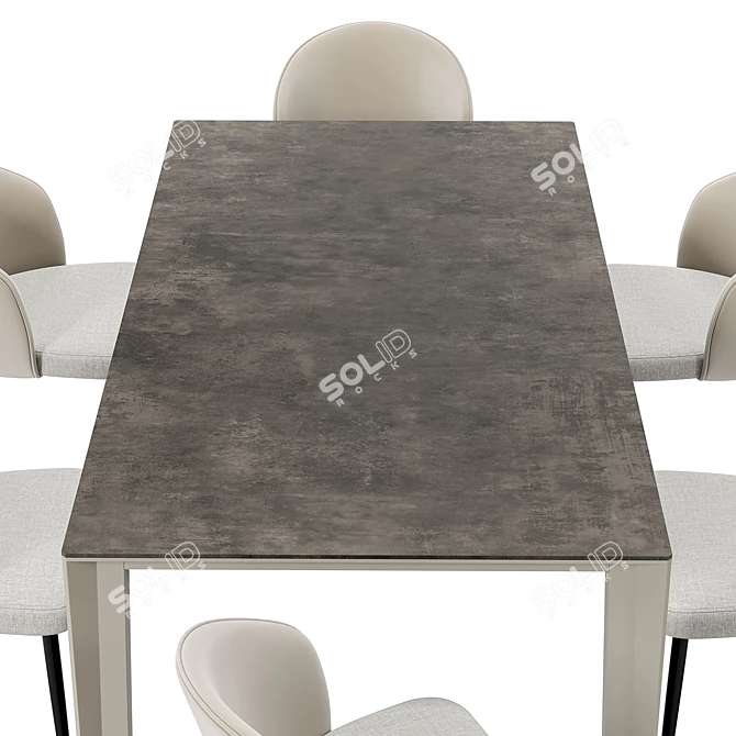 Modern Dining Set Ornella & Skin 3D model image 2