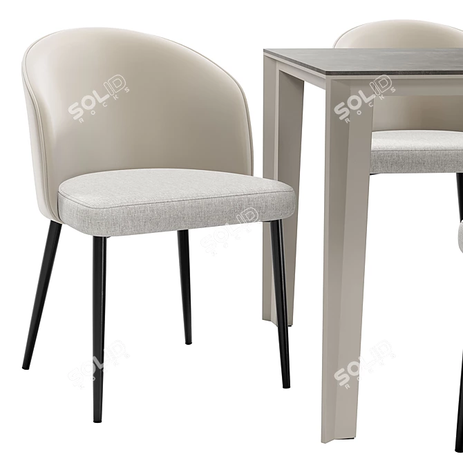 Modern Dining Set Ornella & Skin 3D model image 3