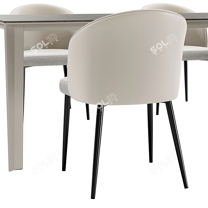 Modern Dining Set Ornella & Skin 3D model image 4