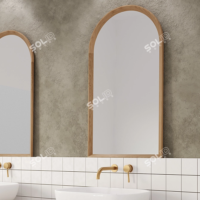 Japanese Minimalist Bathroom Furniture Set 3D model image 2