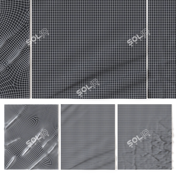 Monochrome Geometric Wall Art 3D model image 4