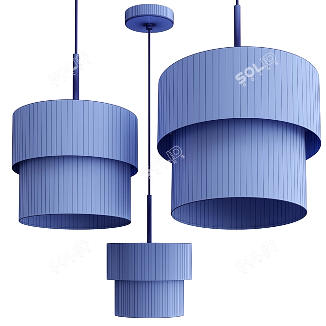 Modern Double Pendant Light Collection 3D model image 3