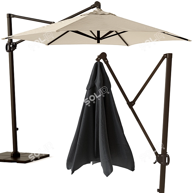 Sunbrella Round Cantilever Patio Umbrella 3D model image 5