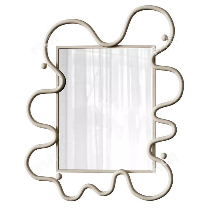 Luxury Linea Ecru Wall Mirror 3D model image 3