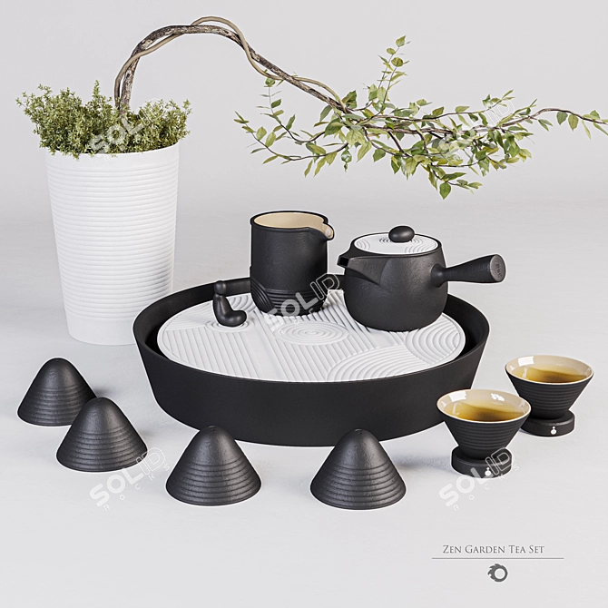 Zen Garden Tea Set: The Rotunda 3D model image 1