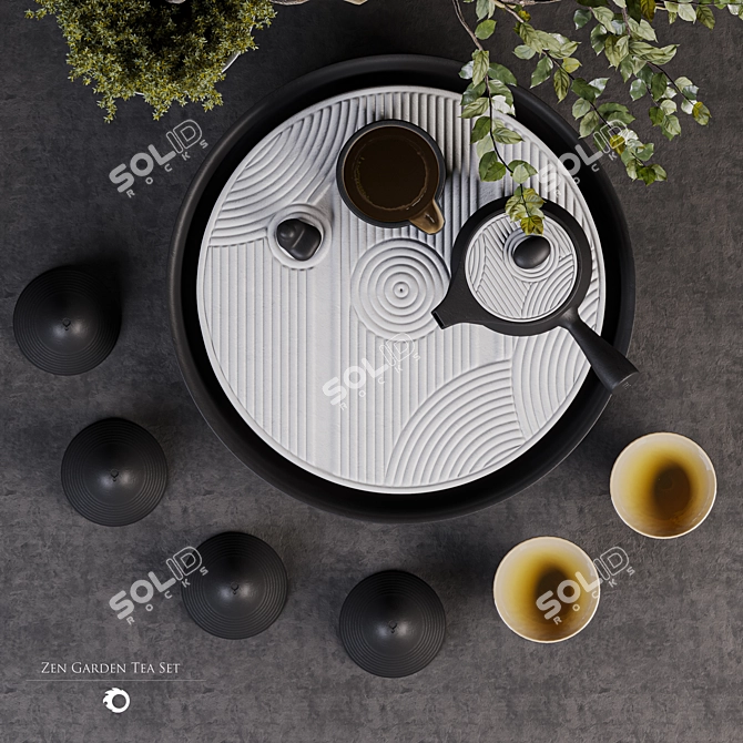 Zen Garden Tea Set: The Rotunda 3D model image 4