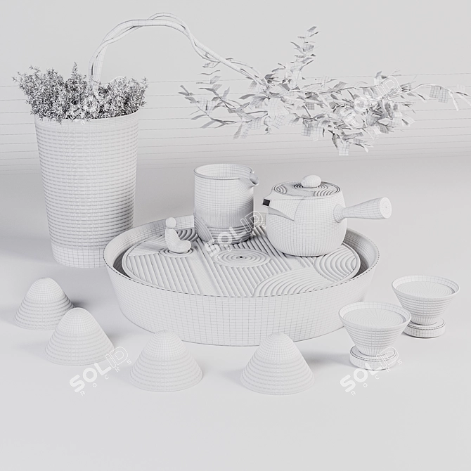 Zen Garden Tea Set: The Rotunda 3D model image 6