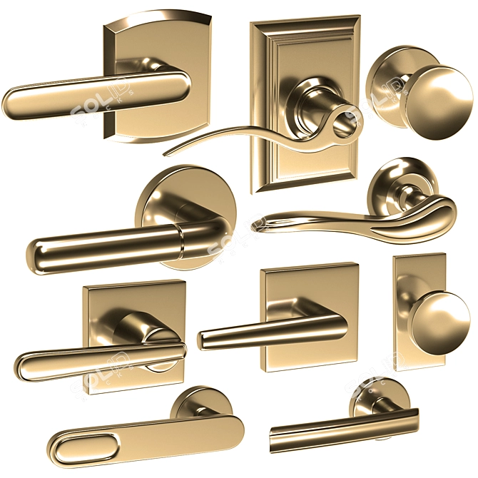 Metallic Handle Door Collection 3D model image 2