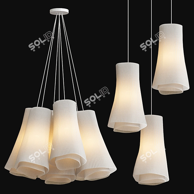 Elegant Tempo Andante Pendant Light 3D model image 1