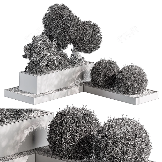 Outdoor Garden Box Plants 3D model image 5