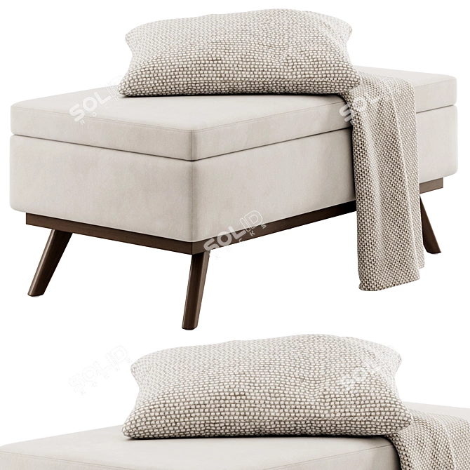 Sleek Owen Bench Set with Plush Accessories 3D model image 4