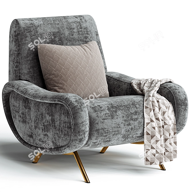 Elegant Lady Armchair Cassina 3D model image 2