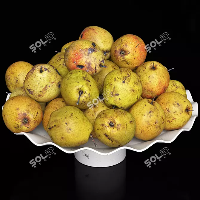 Dual Pear Fruit Bowl 3D 3D model image 2