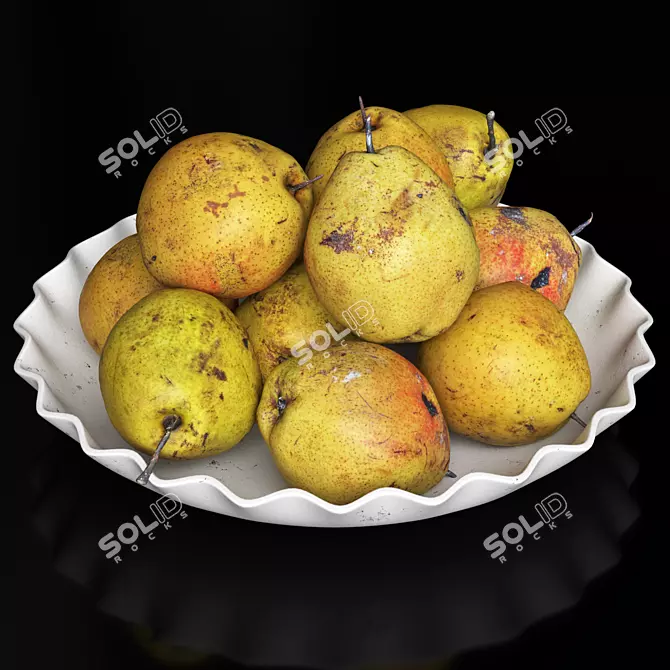 Dual Pear Fruit Bowl 3D 3D model image 3