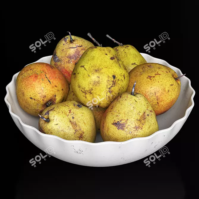 Dual Pear Fruit Bowl 3D 3D model image 4