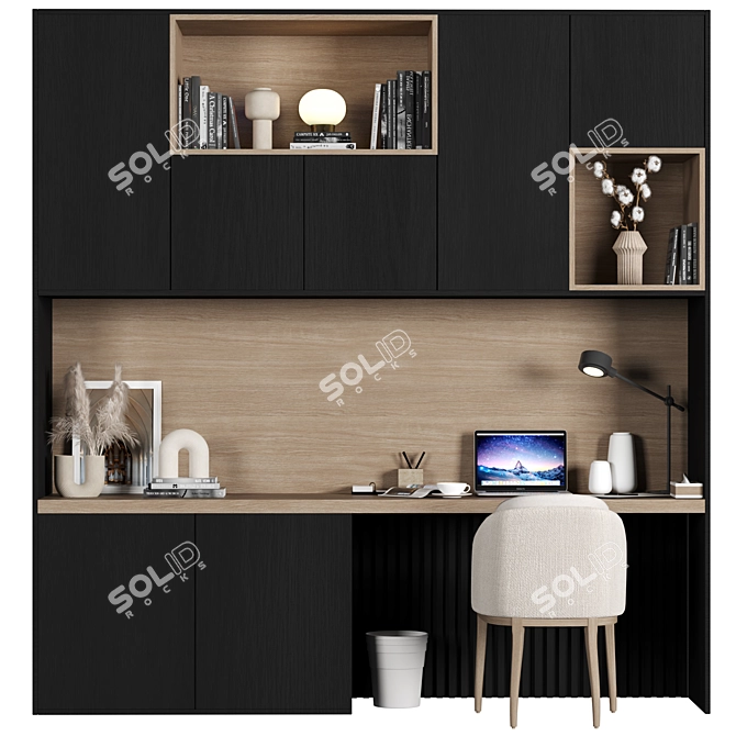 Sleek Home Office Furniture Set 3D model image 7