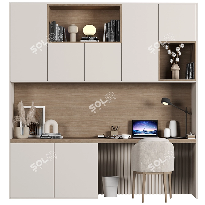 Sleek Home Office Furniture Set 3D model image 8