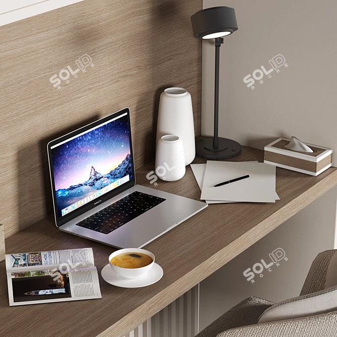 Sleek Home Office Furniture Set 3D model image 10