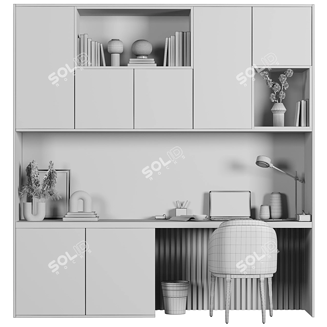 Sleek Home Office Furniture Set 3D model image 11