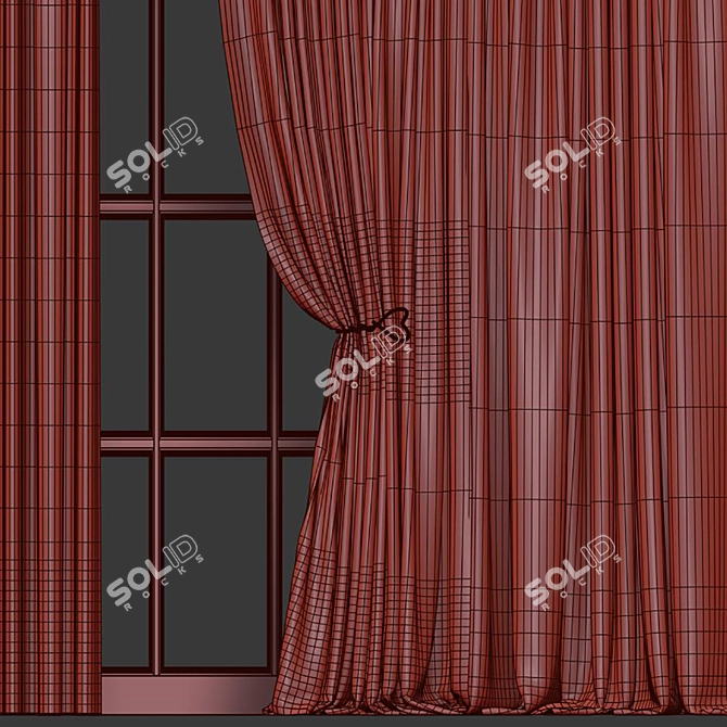 Elegant Curtain with Tailored Design 3D model image 5