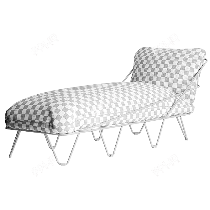 Elegant Cushioned Sun Lounger 3D model image 4