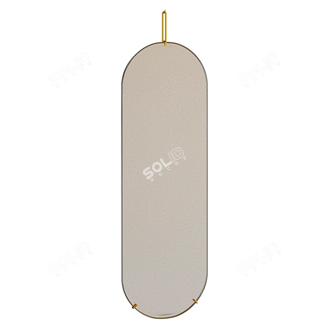 Sleek Scandinavian Tall Wall Mirror 3D model image 2